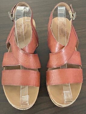 Kork-Ease Ashcroft Wedge Sandal Size 9 Slingback Leather Cork Heel Capsule